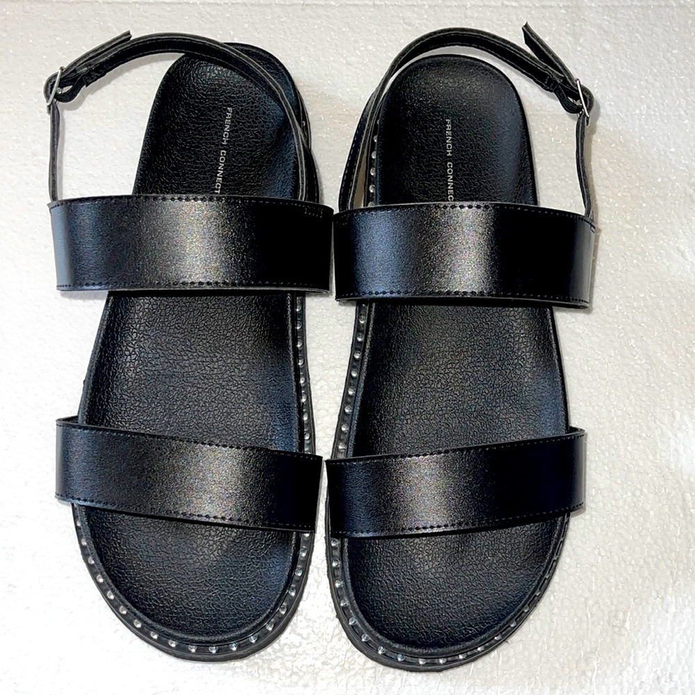 French Connection Double strap nailhead sandal